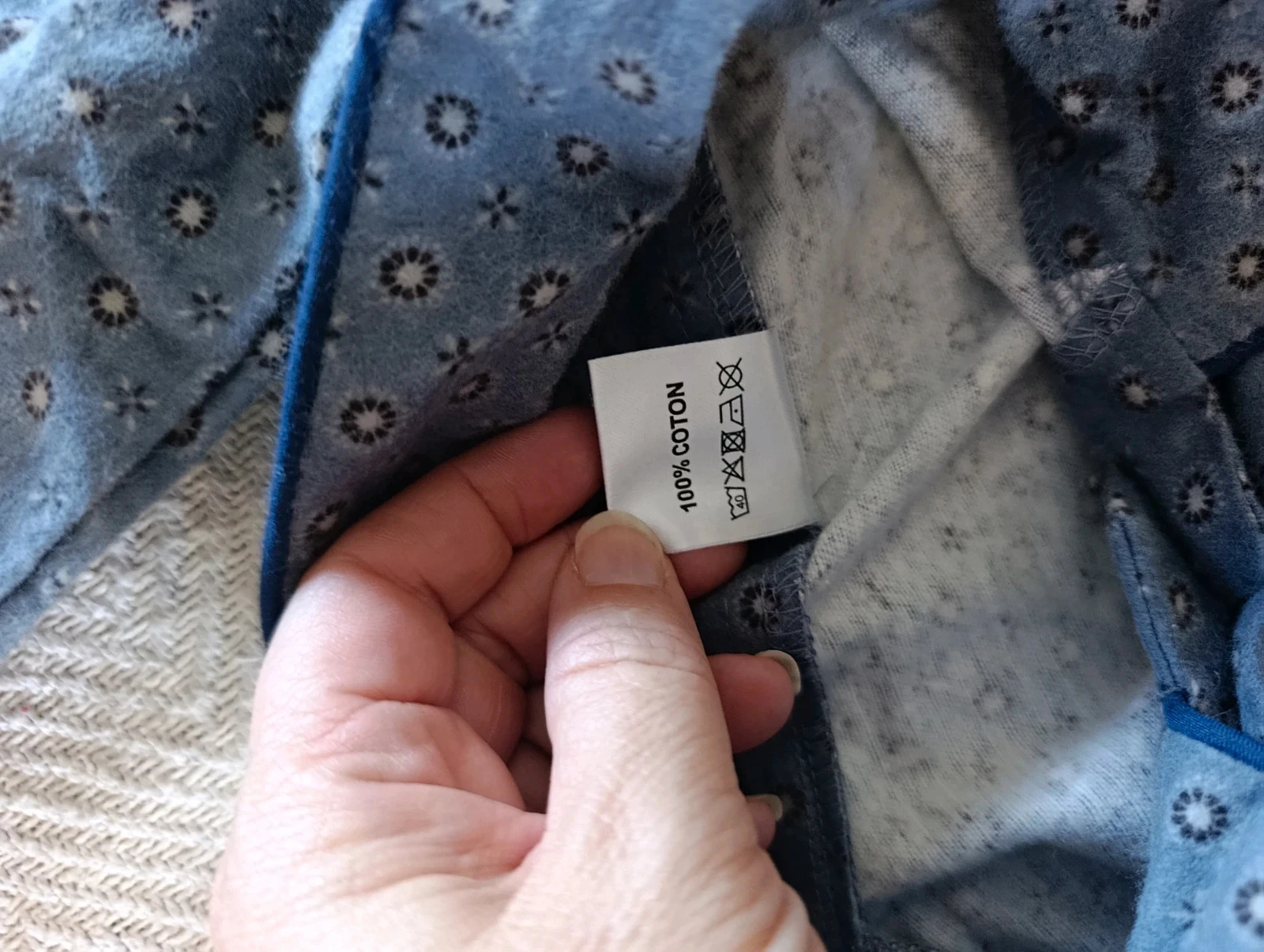 Veste de interior / casaco de pijama Ary & Bell 100% algodão azul estampado – XXXL – photo 9
